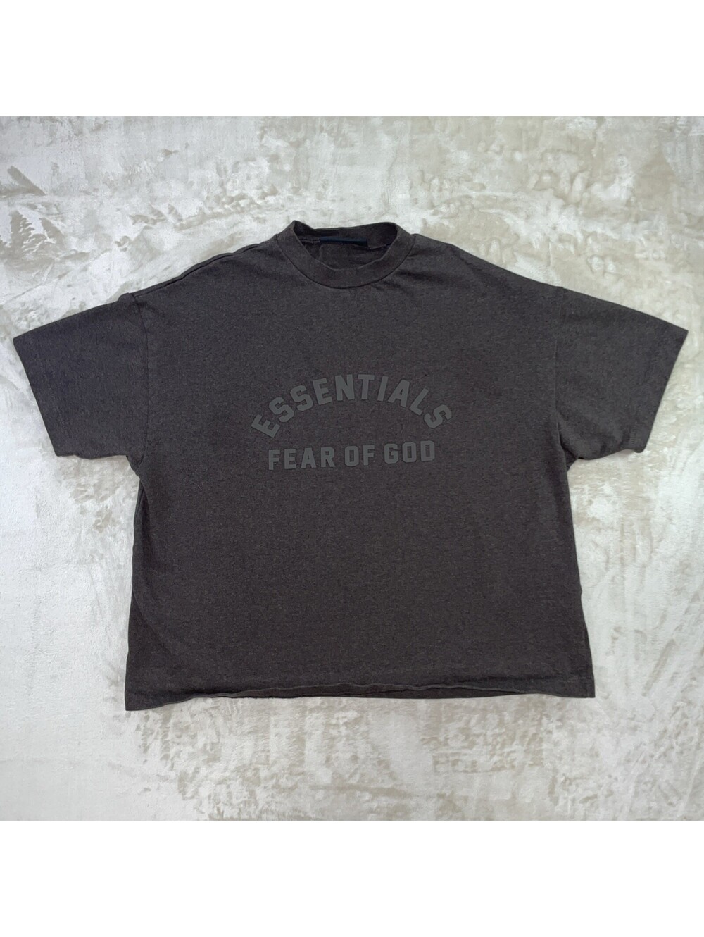 Fear Of God ESSENTIALS Heavy Crewneck Oversized Brown Tee Mens Size Small - EUC